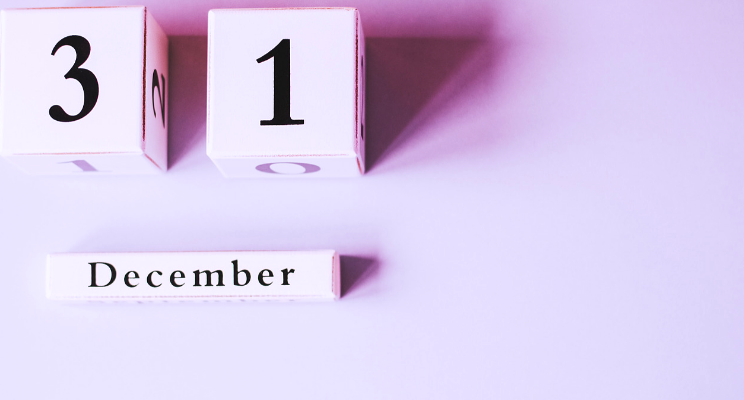 Blocks with the numbers "3" and "1" with another block written with "December"